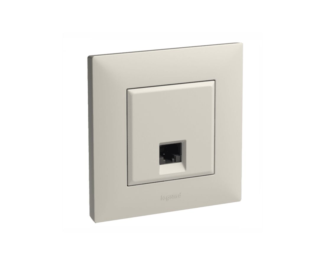 ინტერნეტის როზეტი RJ45  (ბეჟი) 768438 — როზეტები და ჩამრთველები